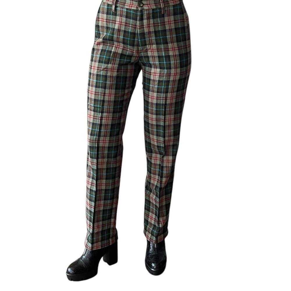 Sisley Plaid Wool Pants Italian size 46/US size 8